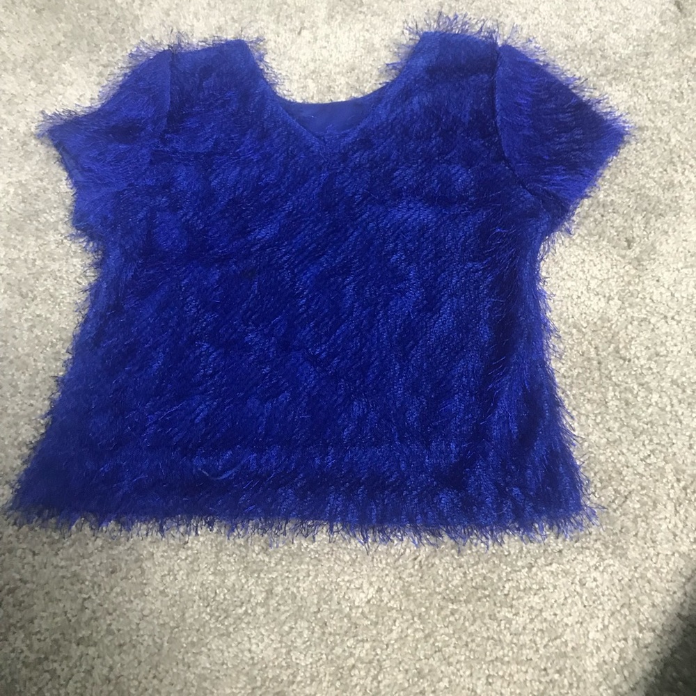 bright blue Miss Donna crop top